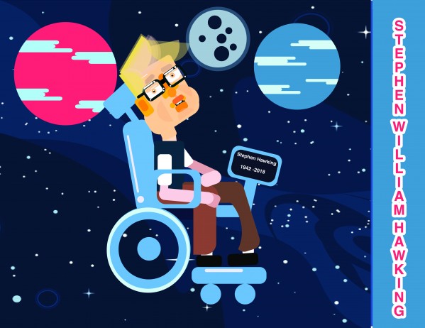 Stephen William Hawking illustartion by kartick dutta 